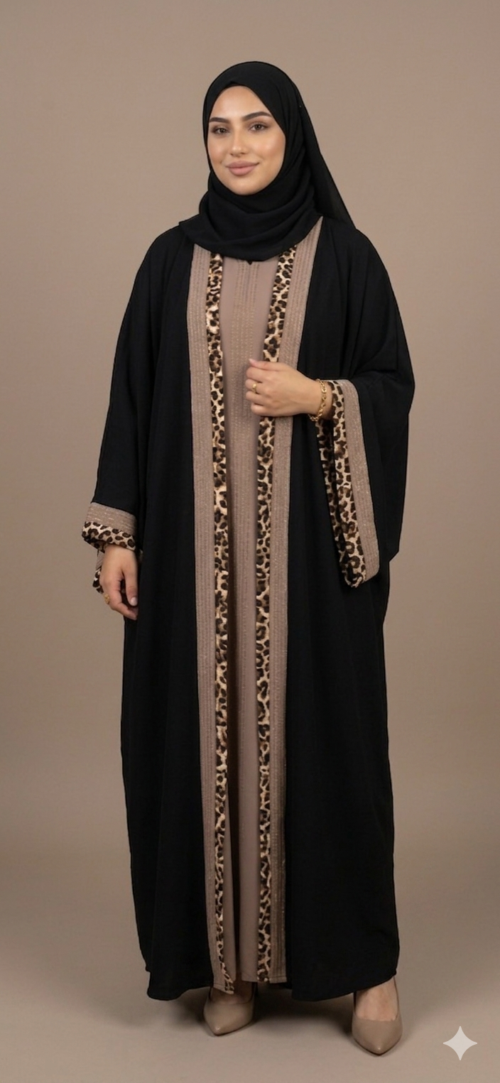 Leopard Touch Bisht Abaya