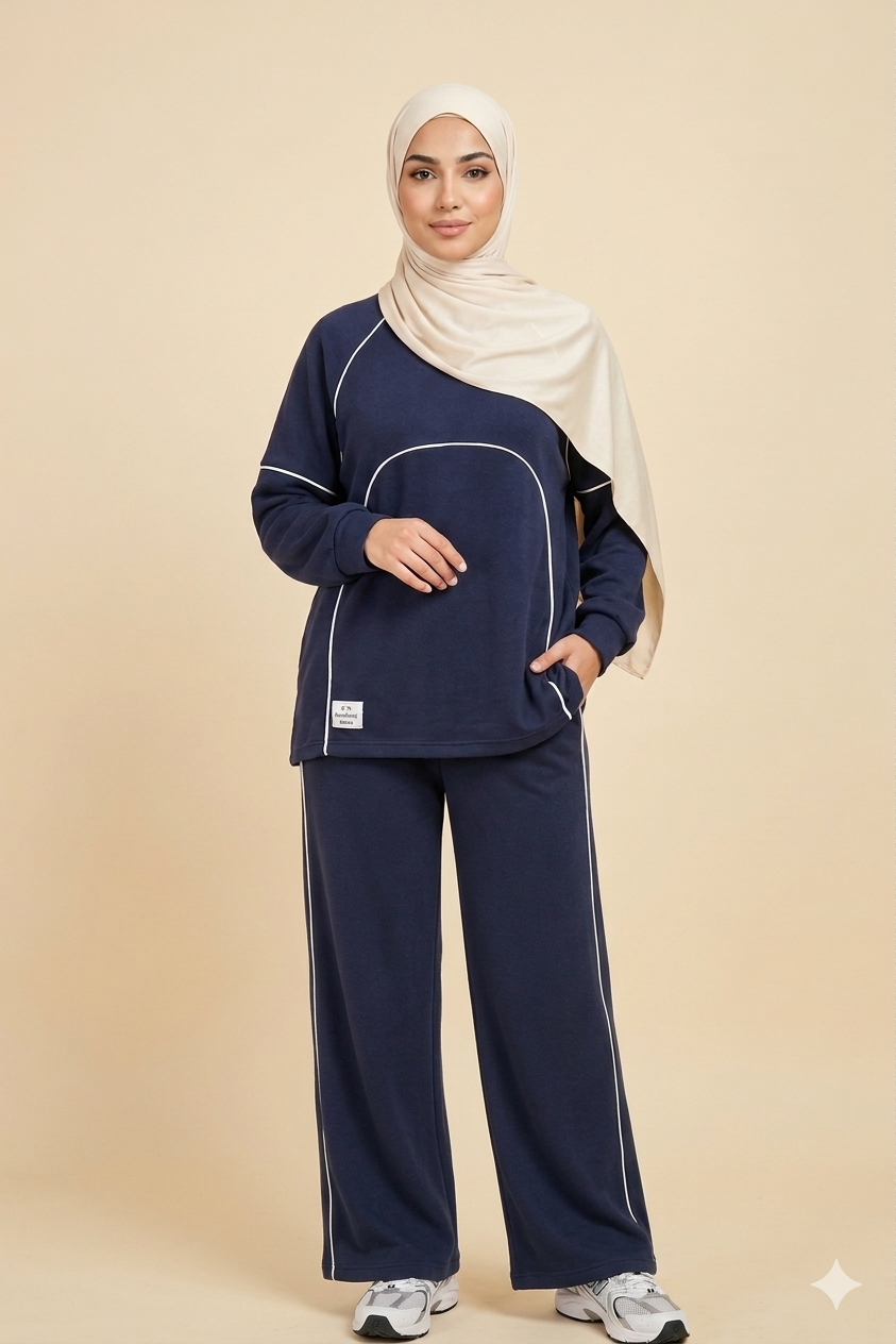 Navy-Blue Pure Elegance Tracksuit