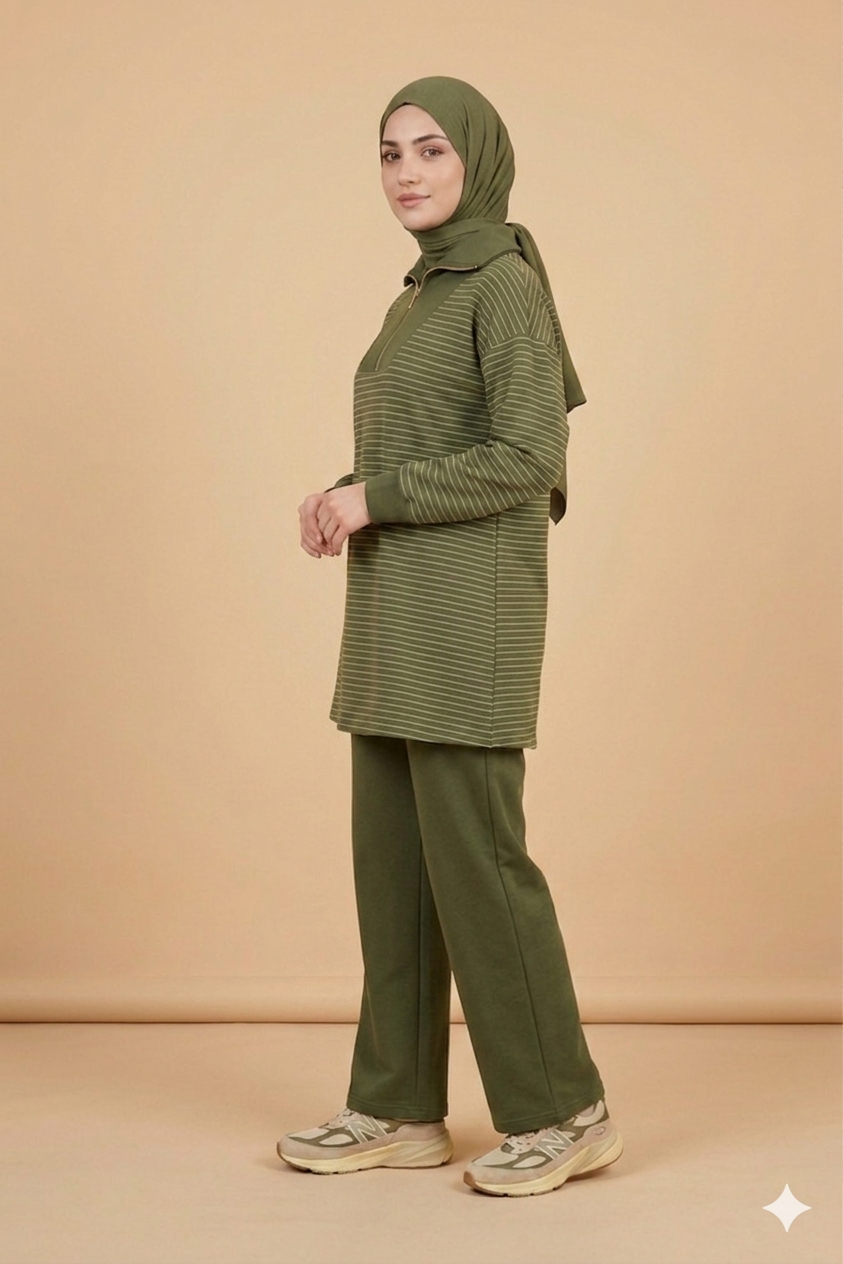 Olive-Green Lines set