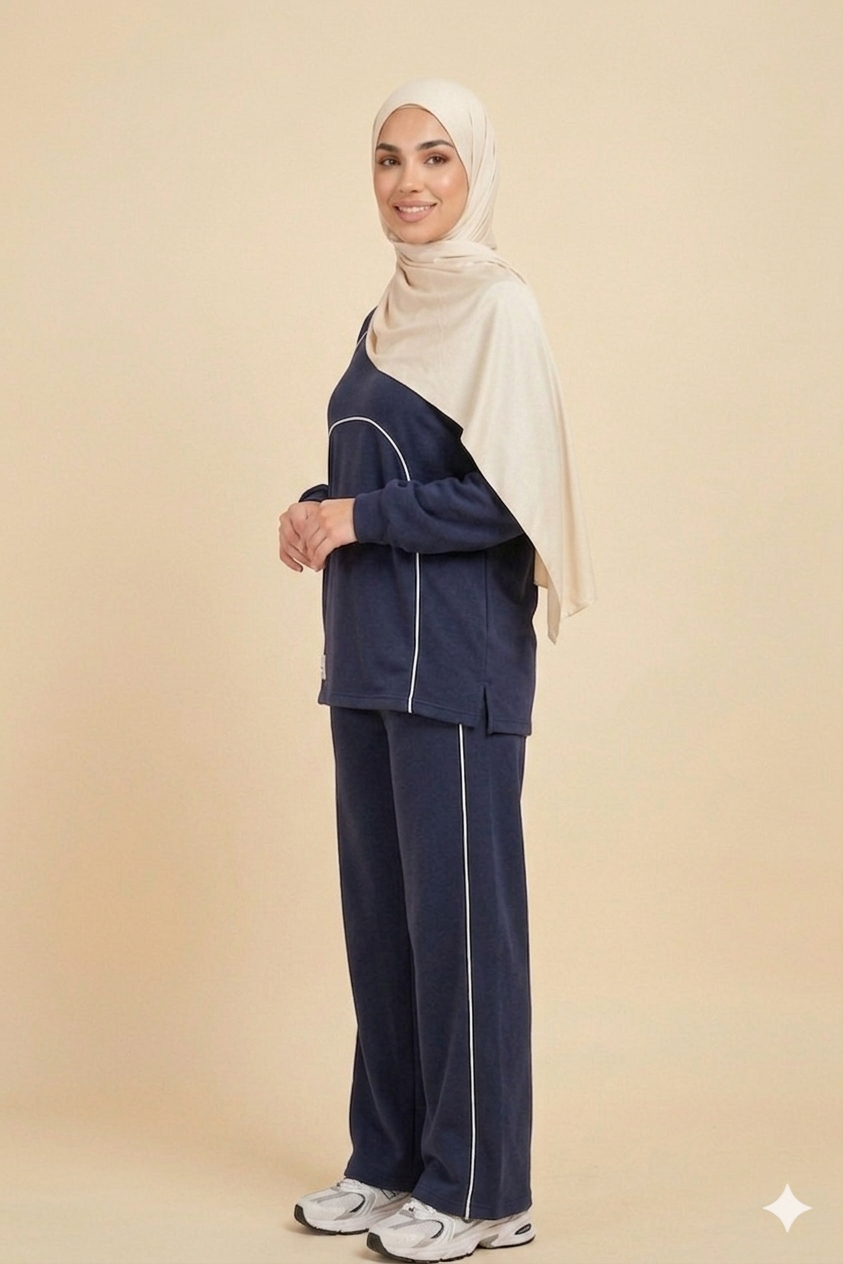 Navy-Blue Pure Elegance Tracksuit