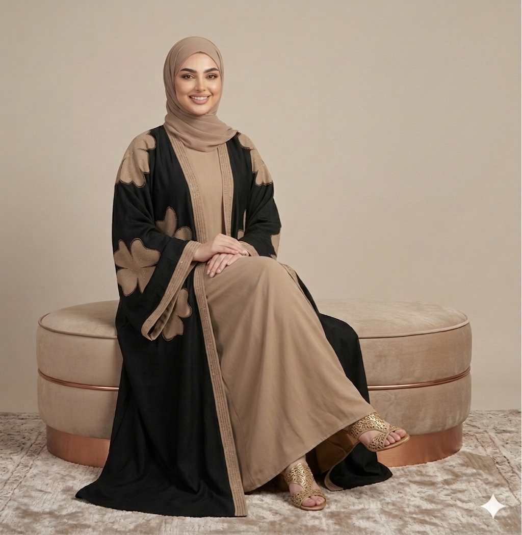 Petal Shadows Abaya