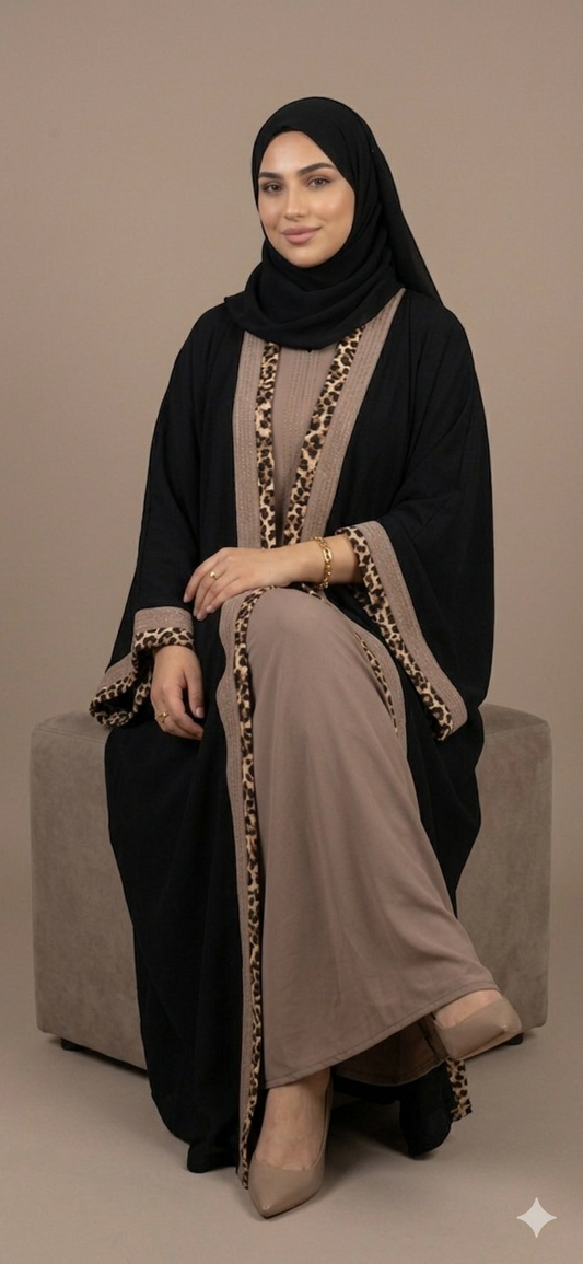Leopard Touch Bisht Abaya