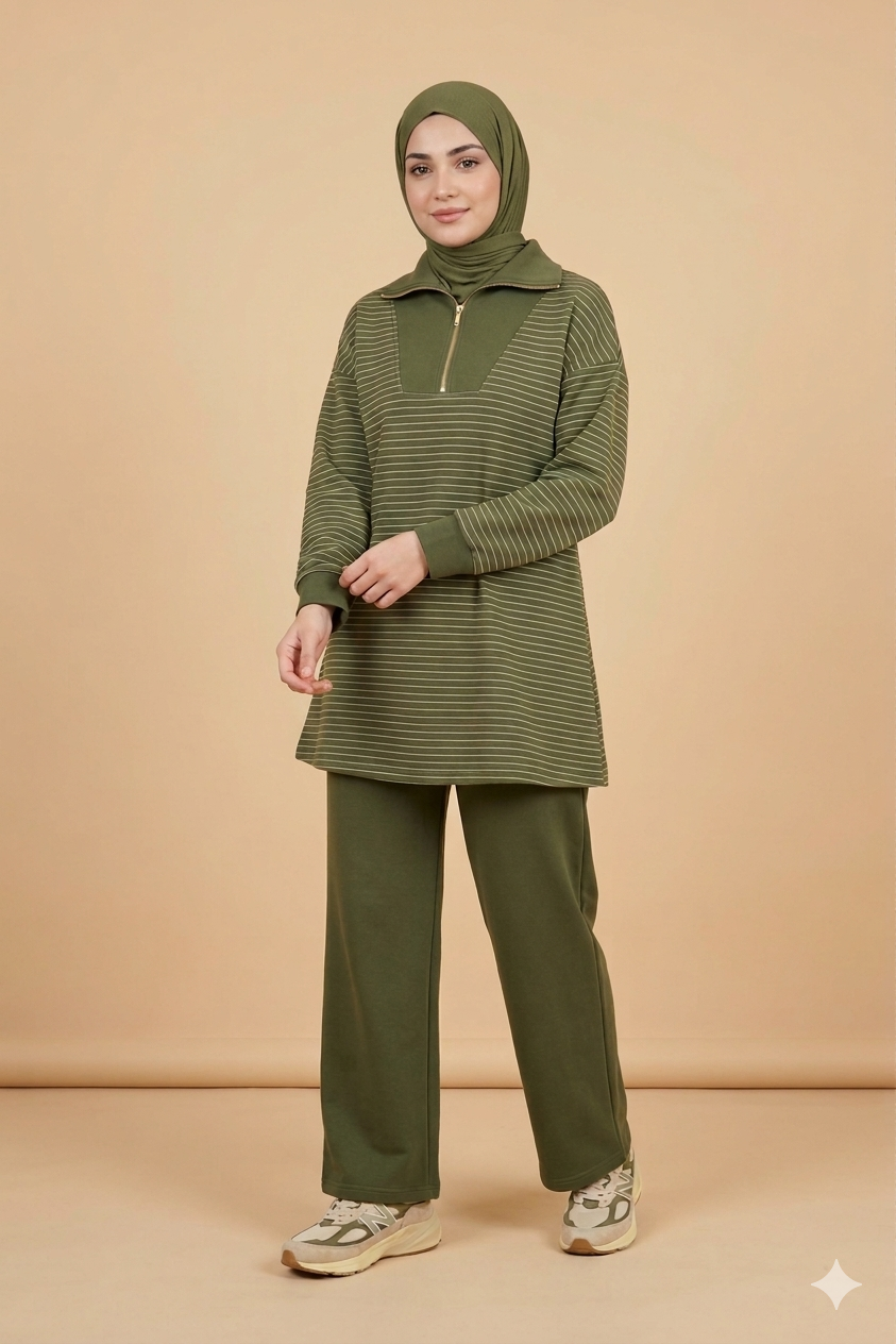 Olive-Green Lines set