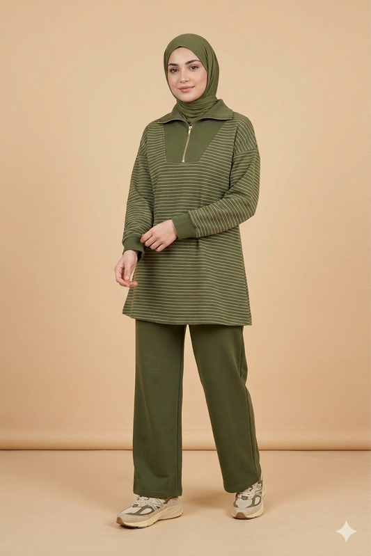 Olive-Green Lines set